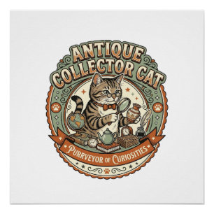 Póster Gato Colecionador de Antiguidades Gato Colecionado