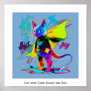 Poster Gato com capa