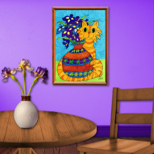 Poster Gato com irlandeses em Talavera Vase