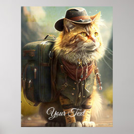 Poster Gato com mochila.