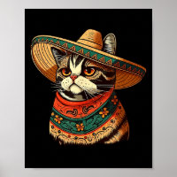 Gato Com Sombrero Mexicano Amante De Gatos Homens 