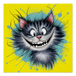 Póster Gato com sorriso.