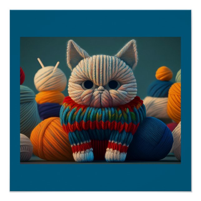 Póster Gato Com Uma Atitude "A" Capital (Frente)