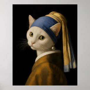 Poster Gato com uma Pérola na Orelha