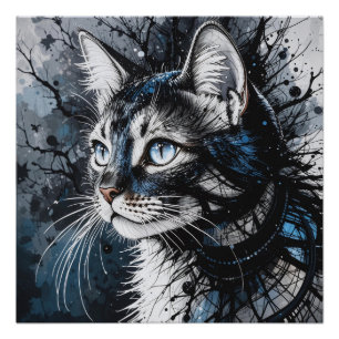 Póster Gato Contemporâneo Glossy
