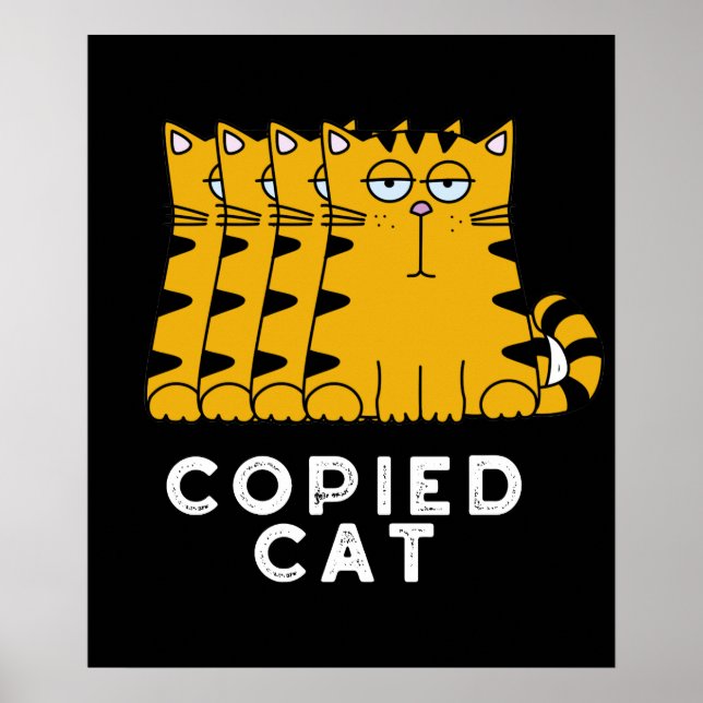 Poster Gato Copiado Funny Animal Pun Dark BG (Frente)