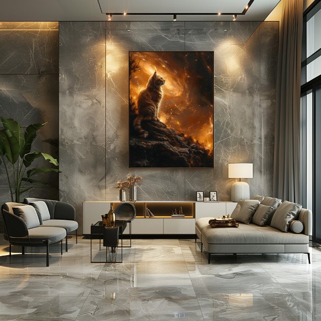 Póster Gato Cósmico: Majestad Felina Bajo las Estrellas (Criador carregado)