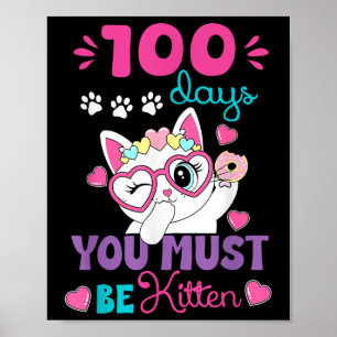 Poster Gato da Escola do 100º Dia 100 Dias de Escola Você