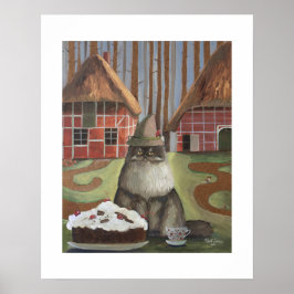 Poster Gato da Floresta Negra Alemã com Arte de Parede de