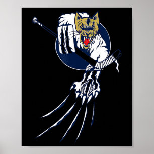 Poster Gato da Selva Logo de Goleiro de Hóquei no Gelo Fe