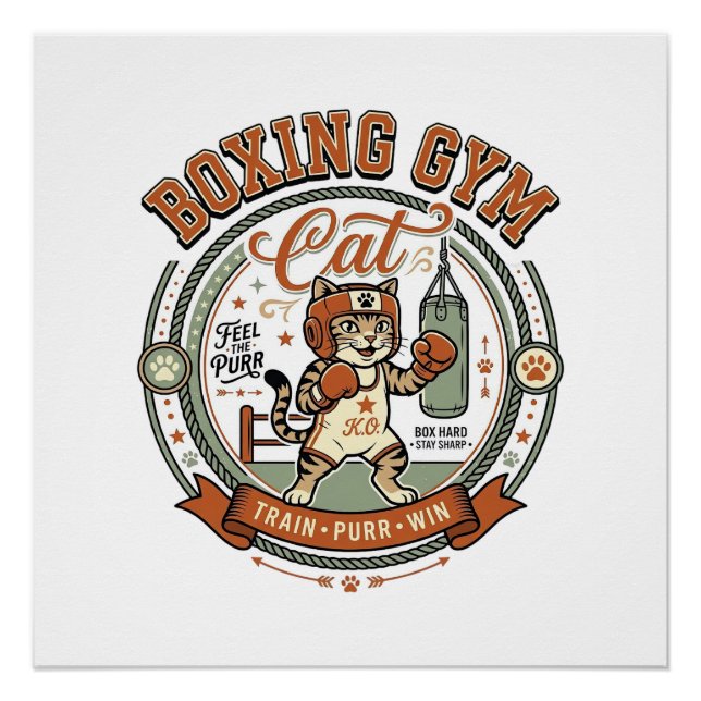 Póster Gato de Academia de Boxe Gato de Academia de Boxe  (Frente)
