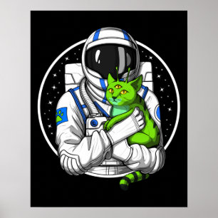 Poster Gato de Alienígena astronauta