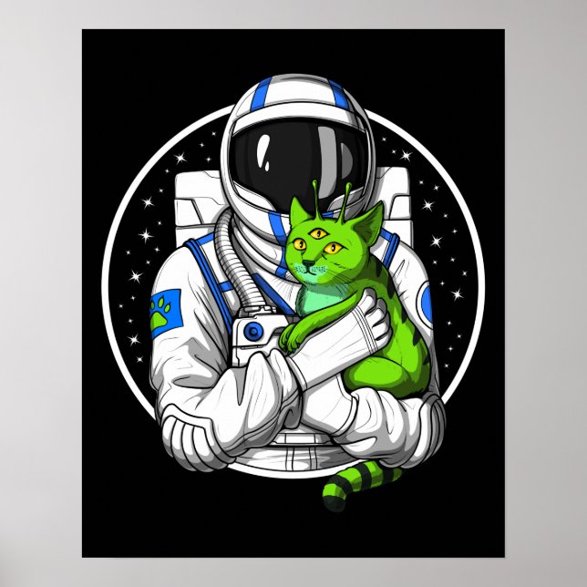 Poster Gato de Alienígena astronauta (Frente)