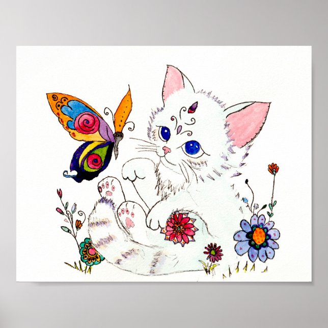 Poster Gato de arte popular hispânico (Frente)