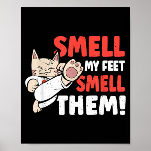 Poster Gato de Artes Marciais Cheira Pés Cheira Engraçado