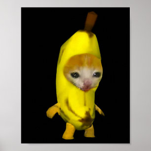Poster Gato de Banana Feliz Bananacat Meme Kitty Cat Lov