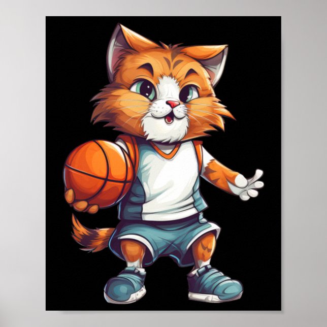 Poster Gato de Basquete (Frente)