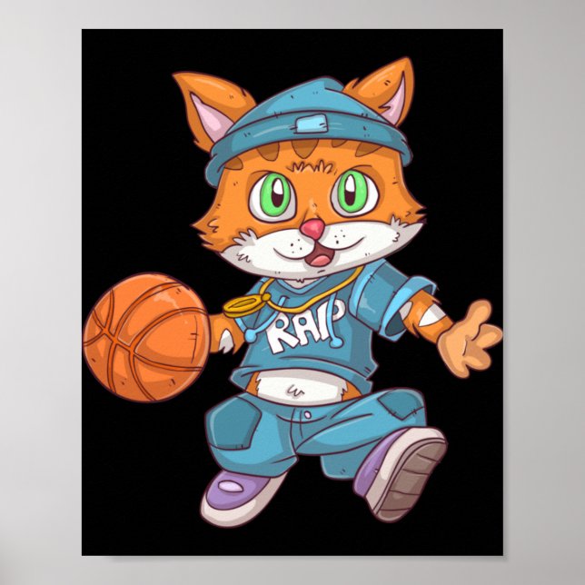 Poster Gato de Basquete (Frente)
