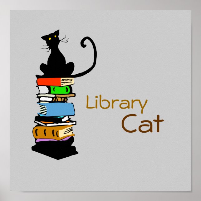 Poster Gato de Biblioteca (Frente)