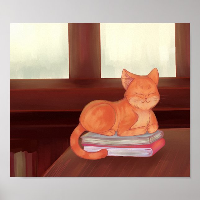 Poster Gato de Biblioteca (Frente)