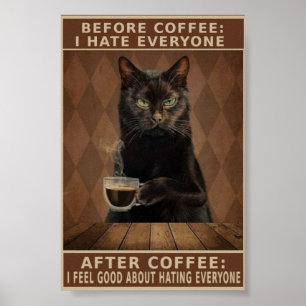 Poster Gato de café vítreo