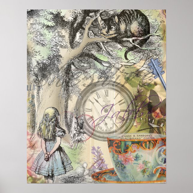 Poster Gato de Cheshire Alice País das Maravilhas Clássic (Frente)