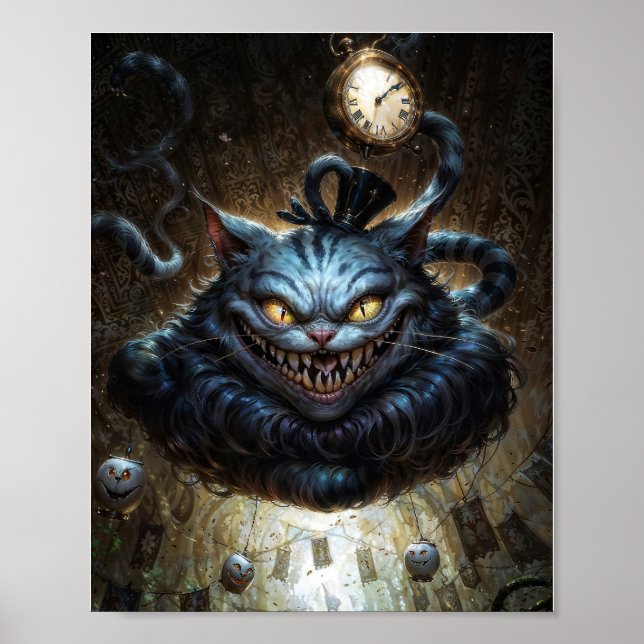 Poster Gato de Cheshire Fantasia Sombria (Frente)