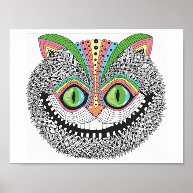 Póster Gato de Cheshire Psychedelic (Frente)