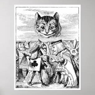 Poster Gato de Cheshire sobre o país das maravilhas