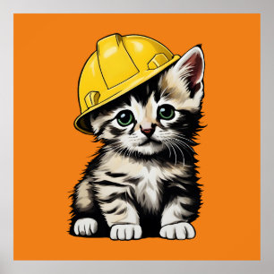 Poster Gato de Construção