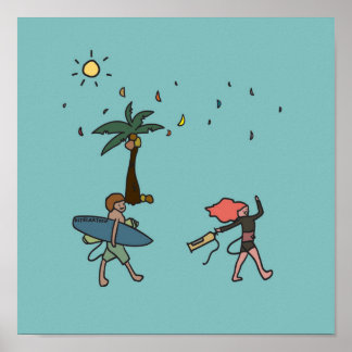 Poster Gato de cozinha/cozinha, surf de Vamos