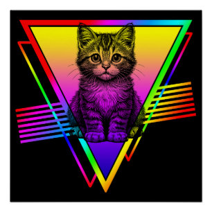 Póster Gato de Cuta Retroativa