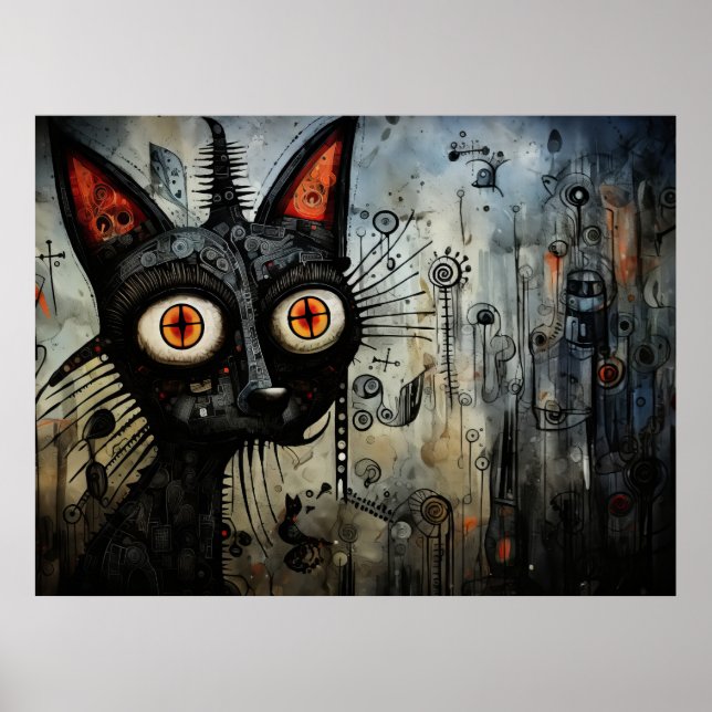 Poster Gato de desenho animado (Frente)