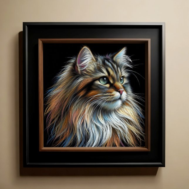 Poster Gato de Desenho do Pastel do duro (Criador carregado)