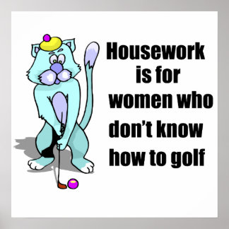 Póster Gato de Golfe