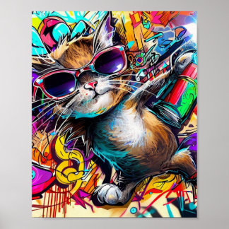 Poster Gato de grafite: Gato pintado de Spray: arte de ru