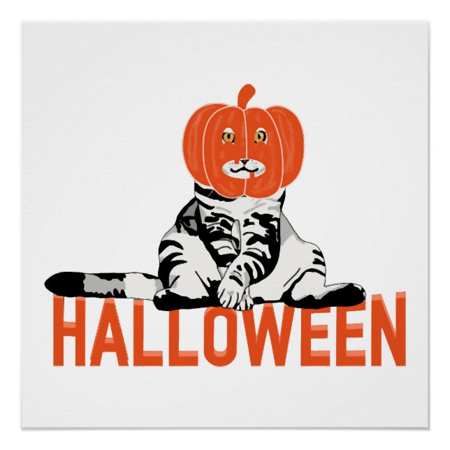 Póster Gato de Halloween (Frente)
