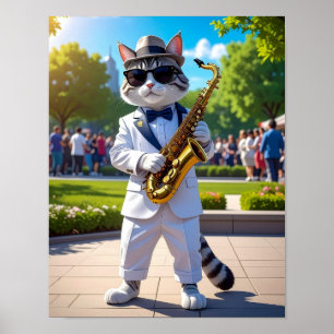 Poster Gato de Jazz Legal