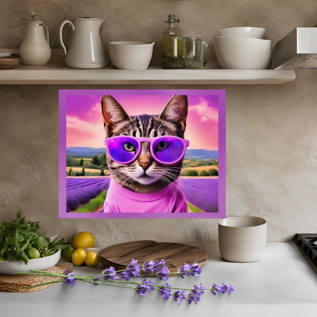 Poster Gato de Jazzy - - campo de lavanda (Criador carregado)