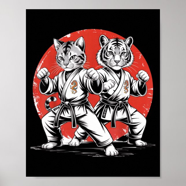 Poster Gato de Karatê Tiger Karate Gi Coisas Japonesas de (Frente)