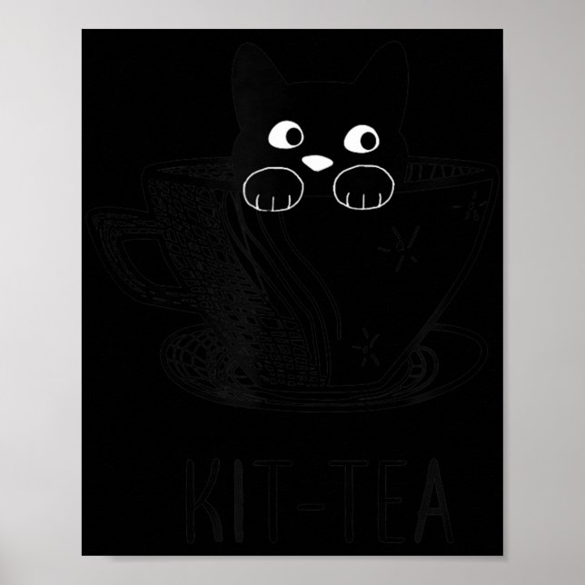Poster Gato De KitTea, Gato De Lover E Gato Negro Diverti (Frente)