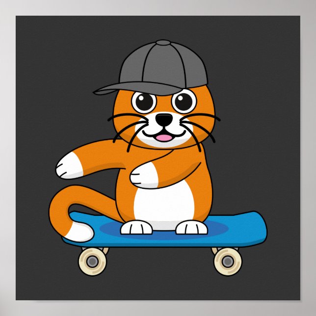 Poster Gato de Laranja Cachorro em Cartoon (Frente)