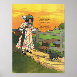 Poster Gato de merda onde você esteve? Madre Goose Rhyme
