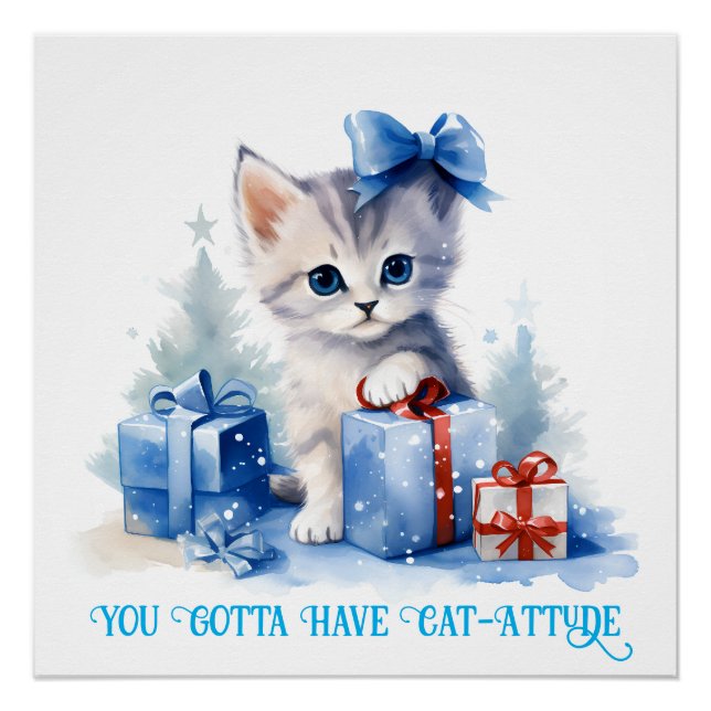 Póster Gato de Natal (Frente)