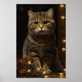 Poster Gato de Natal bonito