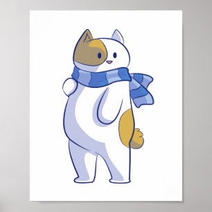 POSTER GATO DE NEVE COM ESCASSEZ DE PISTA AZUL