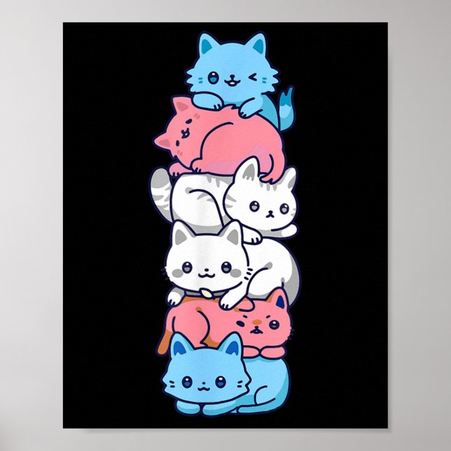 Poster Gato De Orgulho Transgênero Ggbt Sinal Trans Cats  (Frente)