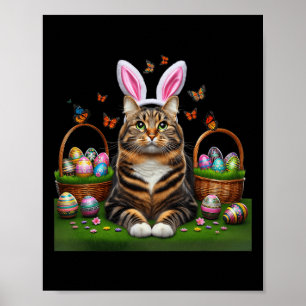 Poster Gato de Páscoa de de Ovos de Gato de Coelhinho-Co