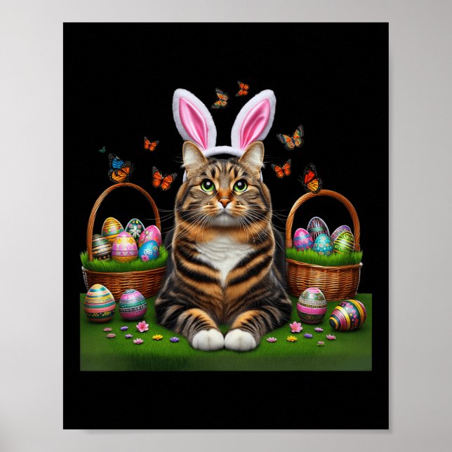Poster Gato de Páscoa de  de Ovos de Gato de Coelhinho-Co (Frente)