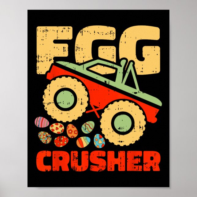 Poster Gato de Páscoa de Ovos Monstro Carro Engraçado (Frente)